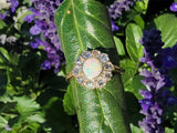 18ct gold antique opal & rose cut diamond ring