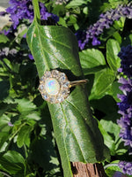 18ct gold antique opal & rose cut diamond ring