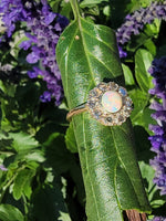 18ct gold antique opal & rose cut diamond ring