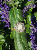18ct gold antique opal & rose cut diamond ring
