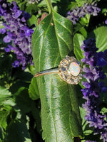 18ct gold antique opal & rose cut diamond ring