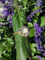 18ct gold antique opal & rose cut diamond ring