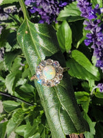 18ct gold antique opal & rose cut diamond ring