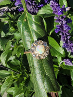 18ct gold antique opal & rose cut diamond ring