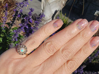 18ct gold antique opal & rose cut diamond ring