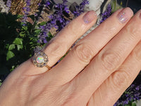 18ct gold antique opal & rose cut diamond ring