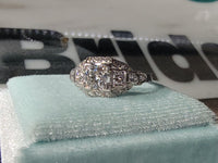 Platinum ART DECO c.1920's Euro cut diamond vintage estate antique ring