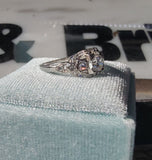 Platinum ART DECO c.1920's Euro cut diamond vintage estate antique ring
