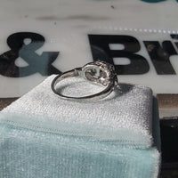 Platinum ART DECO c.1920's Euro cut diamond vintage estate antique ring