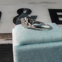 Platinum ART DECO c.1920's Euro cut diamond vintage estate antique ring