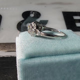 Platinum ART DECO c.1920's Euro cut diamond vintage estate antique ring