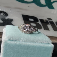 Platinum ART DECO c.1920's Euro cut diamond vintage estate antique ring