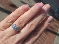 Platinum ART DECO c.1920's Euro cut diamond vintage estate antique ring