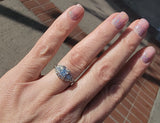Platinum ART DECO c.1920's Euro cut diamond vintage estate antique ring