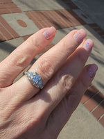 Platinum ART DECO c.1920's Euro cut diamond vintage estate antique ring