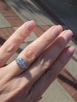 Platinum ART DECO c.1920's Euro cut diamond vintage estate antique ring