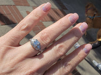 Platinum ART DECO c.1920's Euro cut diamond vintage estate antique ring