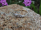 platinum top & 14k gold two tone rose cut diamond estate dainty band ring