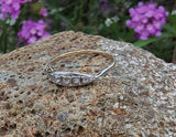 platinum top & 14k gold two tone rose cut diamond estate dainty band ring