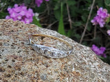 platinum top & 14k gold two tone rose cut diamond estate dainty band ring