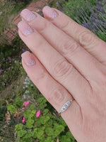 platinum top & 14k gold two tone rose cut diamond estate dainty band ring