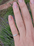 platinum top & 14k gold two tone rose cut diamond estate dainty band ring