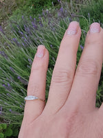 platinum top & 14k gold two tone rose cut diamond estate dainty band ring
