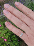 platinum top & 14k gold two tone rose cut diamond estate dainty band ring