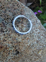 18k white gold diamond & blue sapphire stackable wedding band