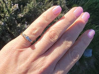 14k gold two tone diamond estate Deco ring -apx .16ct tw