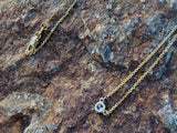 14k gold diamond bezel diamond pendant necklace