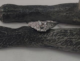 14k gold white gold c.1920's Art Deco diamond ring - apx .54ct tw