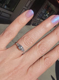 14k gold white gold c.1920's Art Deco diamond ring - apx .54ct tw