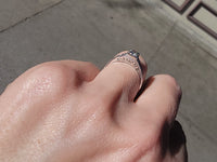 14k gold white gold c.1920's Art Deco diamond ring - apx .54ct tw