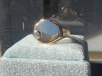 14k yellow gold estate diamond SIGNET ring