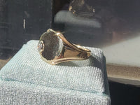 14k yellow gold estate diamond SIGNET ring