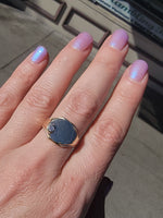 14k yellow gold estate diamond SIGNET ring