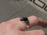 14k yellow gold estate diamond SIGNET ring