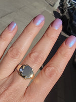 14k yellow gold estate diamond SIGNET ring