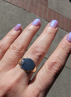 14k yellow gold estate diamond SIGNET ring