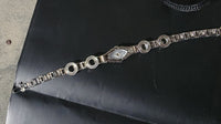 14k white gold c.1920's Art Deco filigree diamond & camphor bracelet