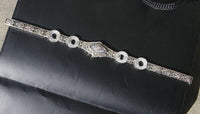 14k white gold c.1920's Art Deco filigree diamond & camphor bracelet