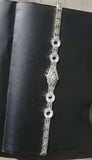 14k white gold c.1920's Art Deco filigree diamond & camphor bracelet