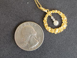 14k gold Edwardian diamond flower rose floral wreath necklace pendant lavaliere