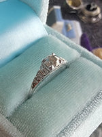 14k gold white gold c.1920's Art Deco diamond ring - apx .54ct tw