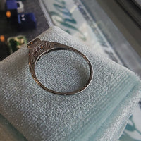 14k gold white gold c.1920's Art Deco diamond ring - apx .54ct tw