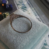 14k gold white gold c.1920's Art Deco diamond ring - apx .54ct tw