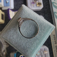14k gold white gold c.1920's Art Deco diamond ring - apx .54ct tw