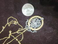 18ct & silver two tone BOW wreath mine & rose cut diamond antique necklace pendant