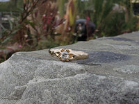 14k yellow gold old mine cut diamond solitaire antique estate ring - apx .14ct